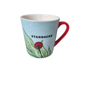 2020 Starbucks Mug Blue with Green Leaf and Berry Graphic